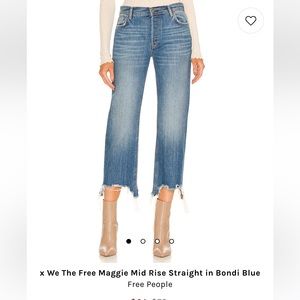 Free People Straight-Leg Cropped Jeans in Bondi Blue